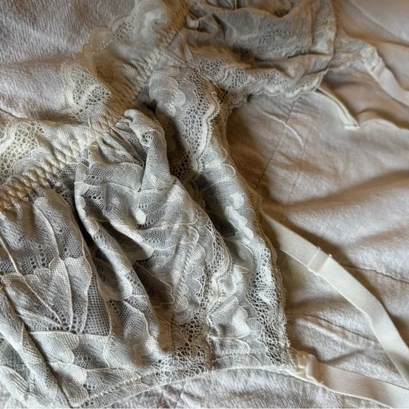 Morrow + Mint Organic Cotton Tulip Lace Nursing Bralette Ash - Picture 2 of 5